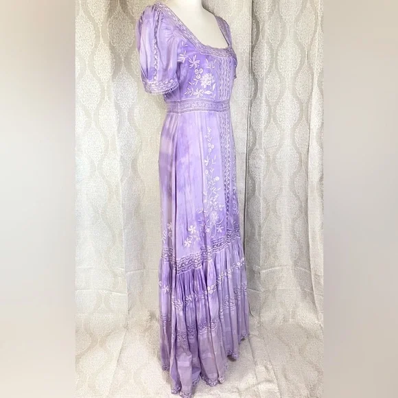 LoveShackFancy Ryan Maxi Dress In Lavender Size 4 - Picture 3 of 13